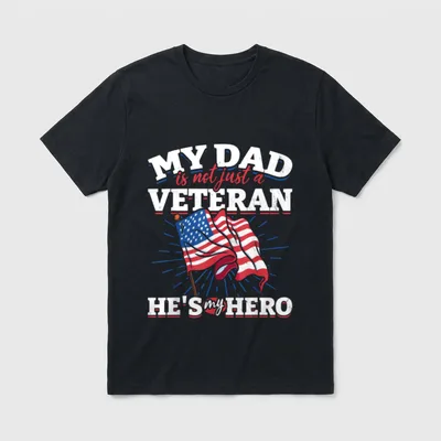 Dad Is Not Just a Veteran T-Shirt – Classic T-Shirt in Black