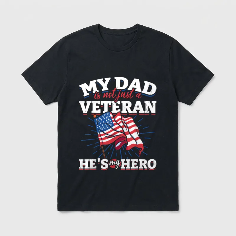 Dad Is Not Just a Veteran T-Shirt – Classic T-Shirt in Black