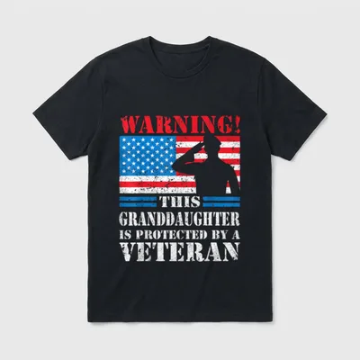 Protected Veteran Granddaughter Veterans Day T-Shirt – Classic T-Shirt in Black