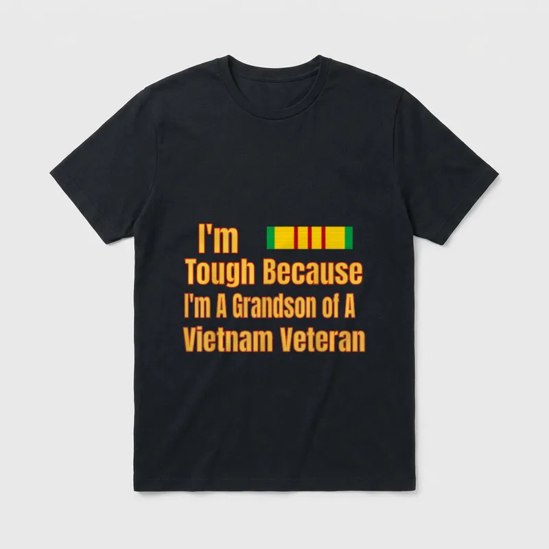 Proud Grandson of a Vietnam SOMEONE T-Shirt – Classic T-Shirt in Black