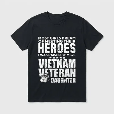 Vietnam Veteran Daughter Raised by Mine T-Shirt – Classic T-Shirt in Black
