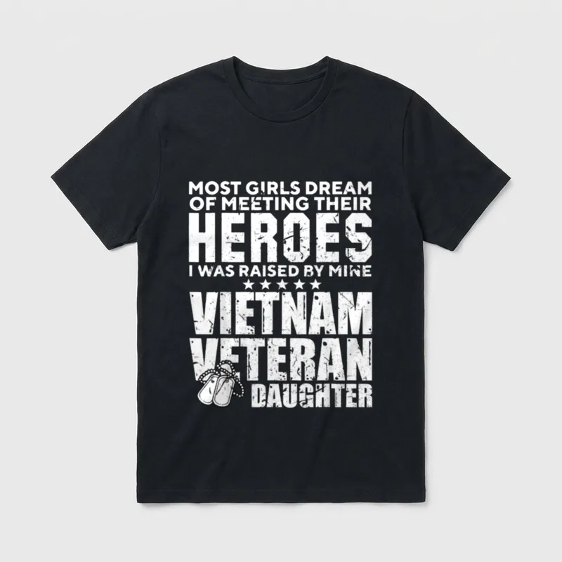 Vietnam Veteran Daughter Raised by Mine T-Shirt – Classic T-Shirt in Black