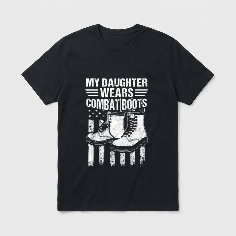 My Daughter Wears Combat Boots Military T-Shirt – Classic T-Shirt in Black