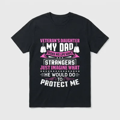 Veterans Daughter Protect T-Shirt – Classic T-Shirt in Black