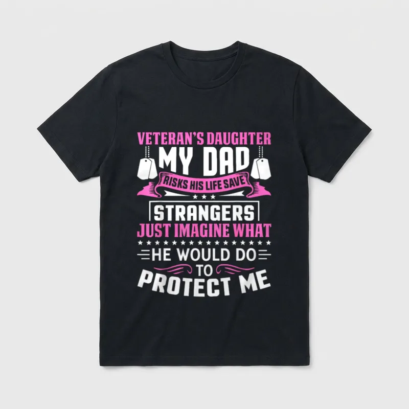 Veterans Daughter Protect T-Shirt – Classic T-Shirt in Black
