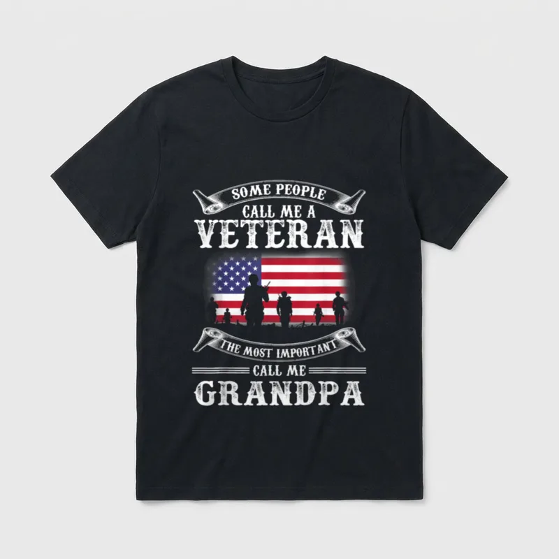 Army Veteran Grandpa T-Shirt – Classic T-Shirt in Black