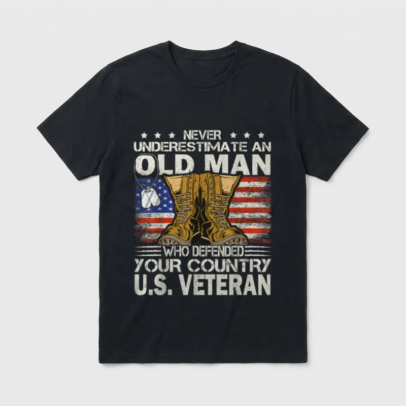 Veteran Father's Day US Veterans Patriot T-Shirt – Classic T-Shirt in Black