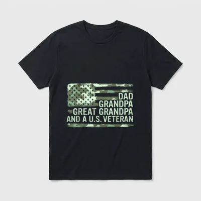 Multi Generation Veteran Dad T-Shirt – Classic T-Shirt in Black