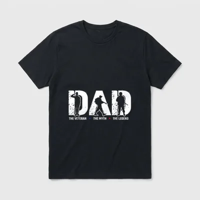 Veteran Dad The Myth Legend T-Shirt – Classic T-Shirt in Black