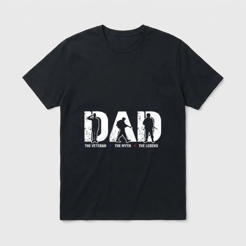 Veteran Dad The Myth Legend T-Shirt – Classic T-Shirt in Black