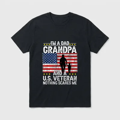 Military Dad Grandpa T-Shirt – Classic T-Shirt in Black