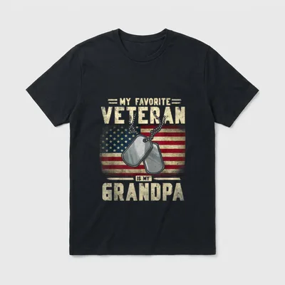 Father's Day Veteran My Favorite T-Shirt – Classic T-Shirt in Black
