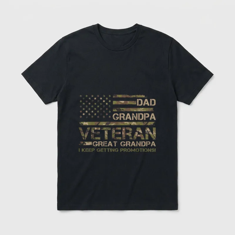 Dad Grandpa Veteran Great T-Shirt – Classic T-Shirt in Black