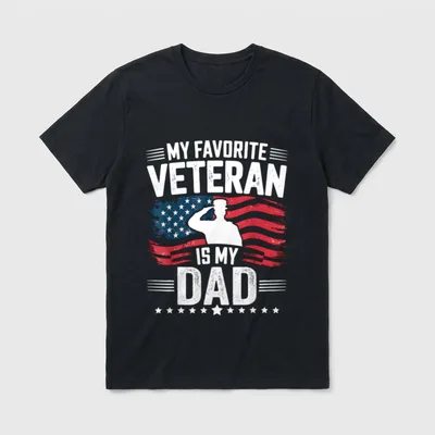 Favorite Veteran Dad T-Shirt – Classic T-Shirt in Black
