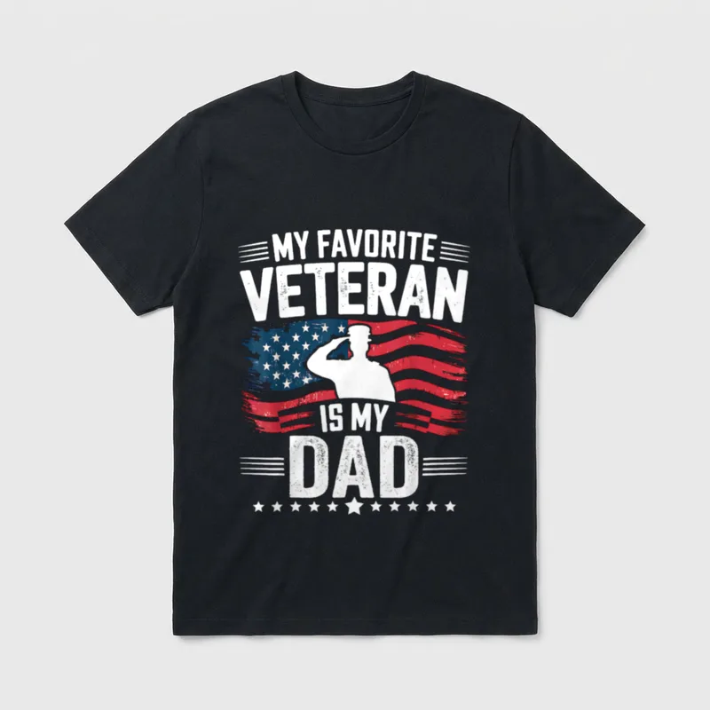 Favorite Veteran Dad T-Shirt – Classic T-Shirt in Black