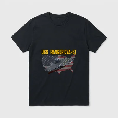 USS Ranger CVA-61 Veteran T-Shirt – Classic T-Shirt in Black