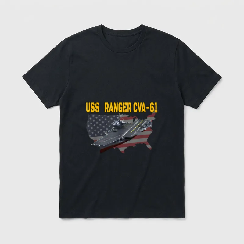 USS Ranger CVA-61 Veteran T-Shirt – Classic T-Shirt in Black