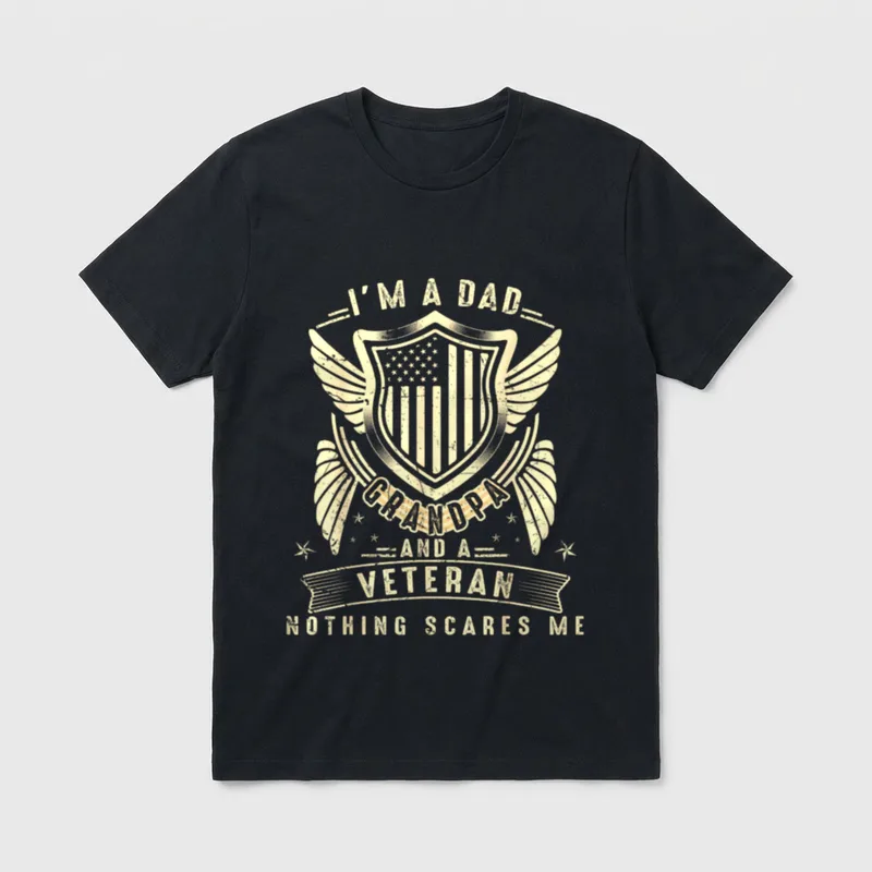 Military Father Grandpa T-Shirt – Classic T-Shirt in Black