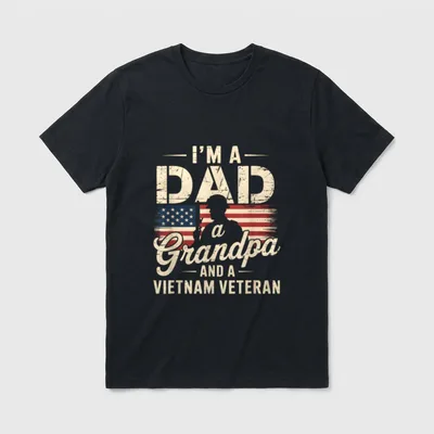 Grandpa Vietnam Vet Father's Day T-Shirt – Classic T-Shirt in Black