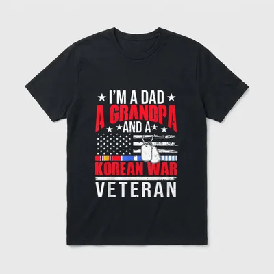 Korean War Vet Father T-Shirt – Classic T-Shirt in Black