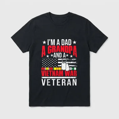 Proud Vietnam War Veteran Father T-Shirt – Classic T-Shirt in Black