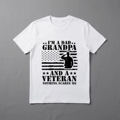 I'm A Dad Grandpa Veteran Father's Day Shirts T-Shirt – Classic T-Shirt in Black
