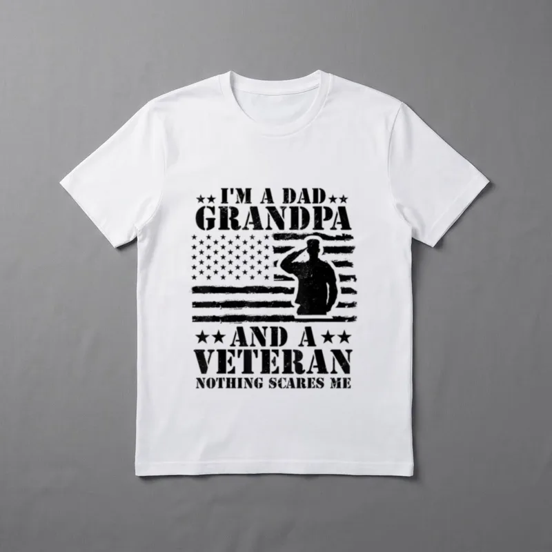 I'm A Dad Grandpa Veteran Father's Day Shirts T-Shirt – Classic T-Shirt in Black