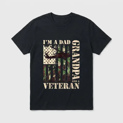 Grandpa Veteran Father's Day T-Shirt – Classic T-Shirt in Black