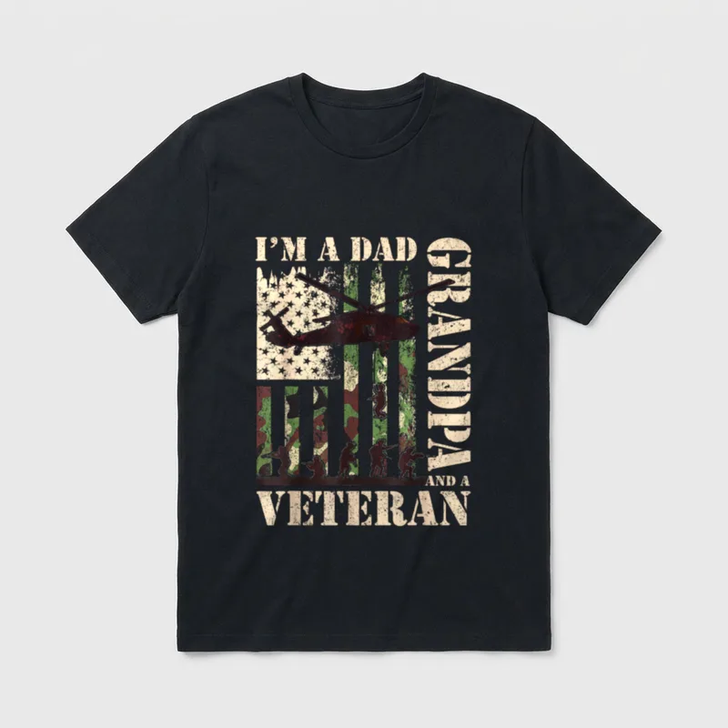 Grandpa Veteran Father's Day T-Shirt – Classic T-Shirt in Black