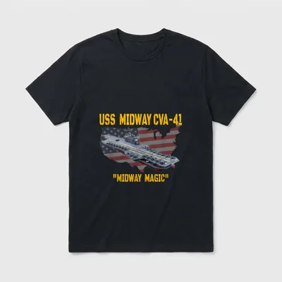 Carrier USS Midway CVA-41 Veterans Aircraft T-Shirt – Classic T-Shirt in Black