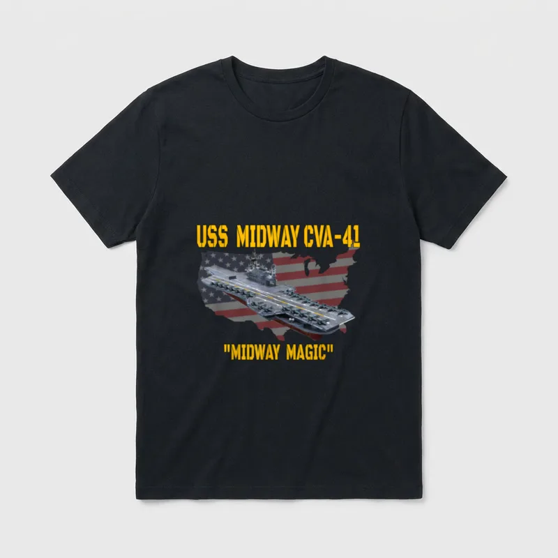 Carrier USS Midway CVA-41 Veterans Aircraft T-Shirt – Classic T-Shirt in Black