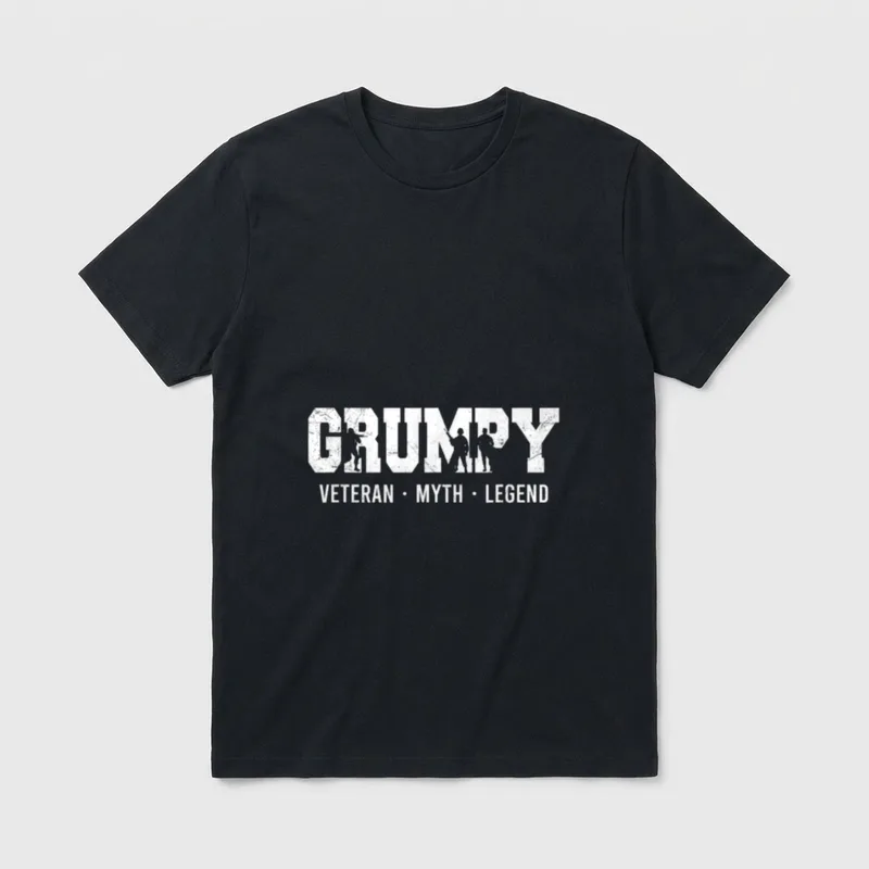 Grumpy Veteran Myth Legend T-Shirt – Classic T-Shirt in Black