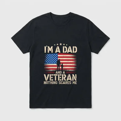 I'm a Dad and Veteran Fathers T-Shirt – Classic T-Shirt in Black