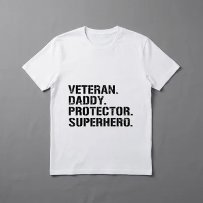 Fathers Day Veteran Daddy Protector Superhero T-Shirt – Classic T-Shirt in Black