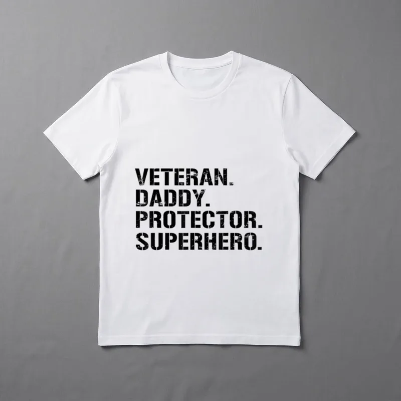 Fathers Day Veteran Daddy Protector Superhero T-Shirt – Classic T-Shirt in Black