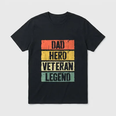 Daddy Fathers Day Veteran T-Shirt – Classic T-Shirt in Black