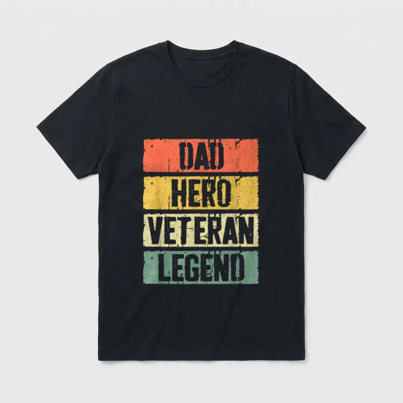Daddy Fathers Day Veteran T-Shirt – Classic T-Shirt in Black
