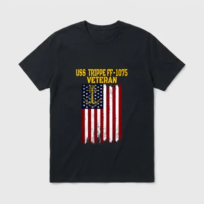 USS Trippe FF-1075 Frigate Veterans Day T-Shirt – Classic T-Shirt in Black