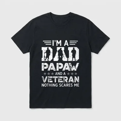 Dad Papaw and Veteran T-Shirt – Classic T-Shirt in Black