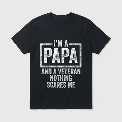 Grandpa Papa Grandfather Veteran Father's Day T-Shirt – Classic T-Shirt in Black