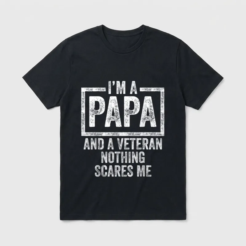 Grandpa Papa Grandfather Veteran Father's Day T-Shirt – Classic T-Shirt in Black