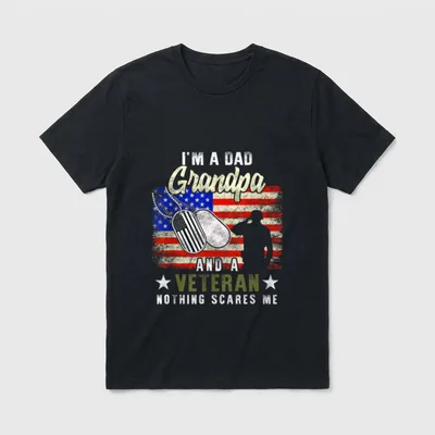 I'm a Dad Grandpa Veteran Scares T-Shirt – Classic T-Shirt in Black