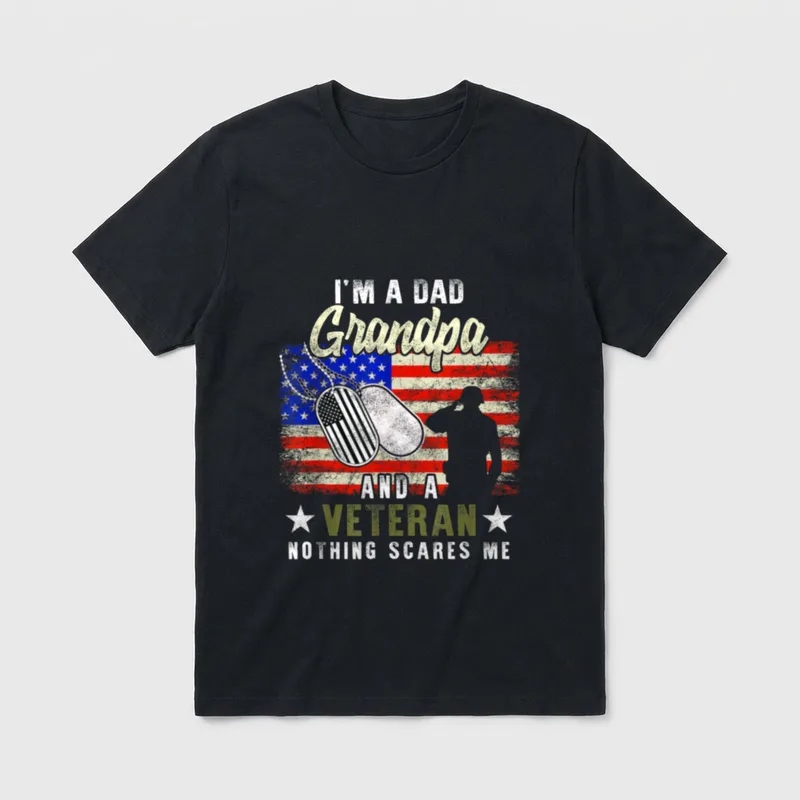 I'm a Dad Grandpa Veteran Scares T-Shirt – Classic T-Shirt in Black