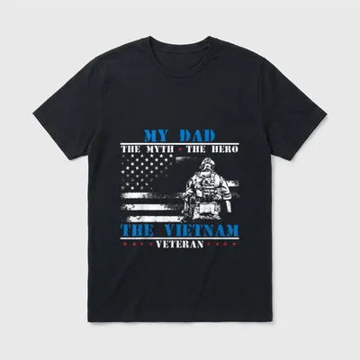 Myth Hero Legend Father's Day Veteran T-Shirt – Classic T-Shirt in Black