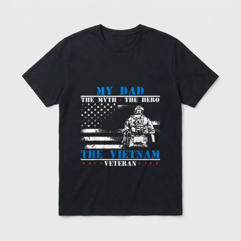 Myth Hero Legend Father's Day Veteran T-Shirt – Classic T-Shirt in Black
