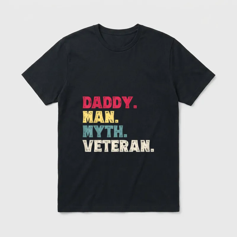 Daddy Man Myth Veteran Father's Day T-Shirt – Classic T-Shirt in Black