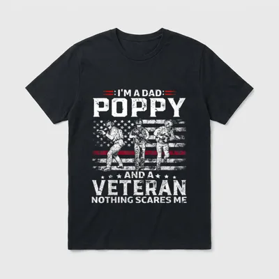 Veteran Father's Day Poppy T-Shirt – Classic T-Shirt in Black