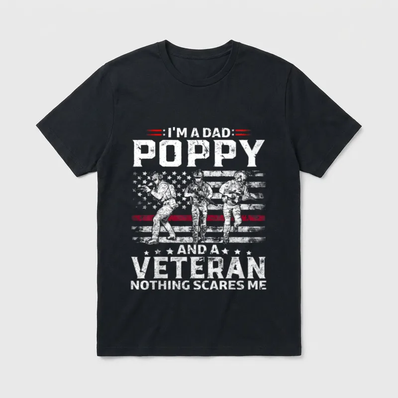 Veteran Father's Day Poppy T-Shirt – Classic T-Shirt in Black