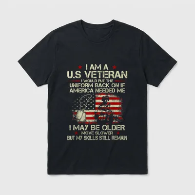 I Am a US Veteran T-Shirt – Classic T-Shirt in Black