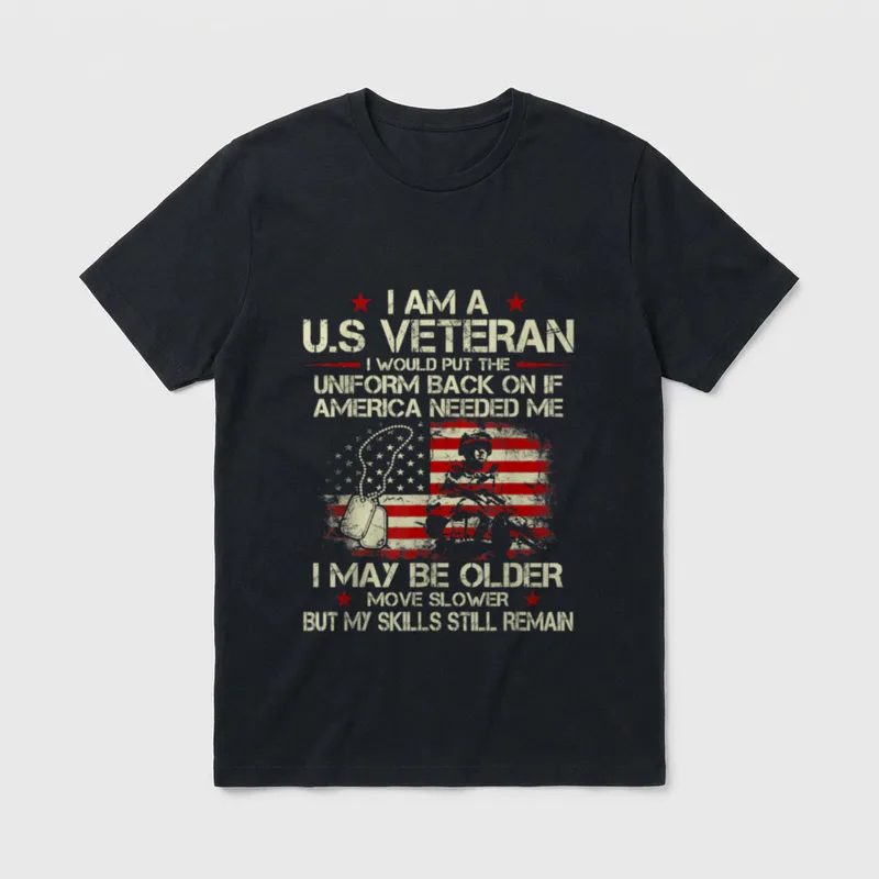 I Am a US Veteran T-Shirt – Classic T-Shirt in Black